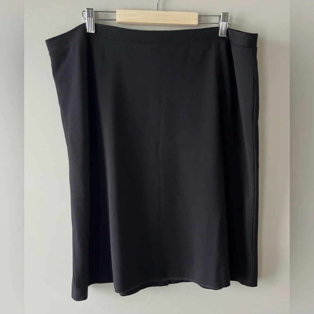 Conrad C Black A-Line Skirt with Stretch Size 18 Noir Essential Business Casual - Picture 2 of 11
